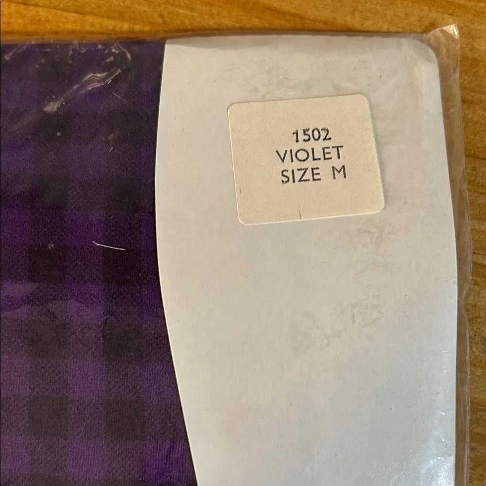 Stilnovo Flash Legs pantyhose Size M Violet Plaid Pattern DeadStock NEW